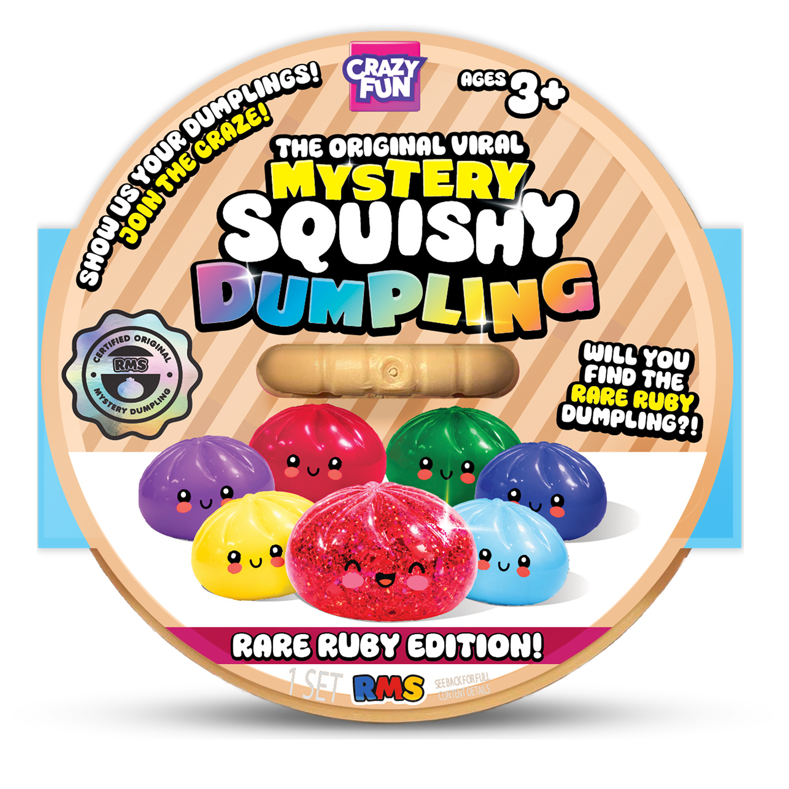 RMS Crazy Fun Mystery Squishy Dumpling – Rare Ruby Edition sealed package